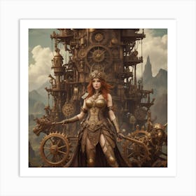 Steampunk Woman Art Print