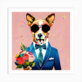 Dog In A Suit Art Print