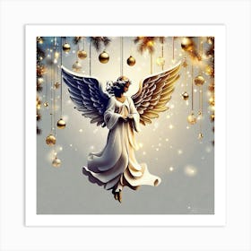 Angel Christmas Wallpaper 7 Art Print