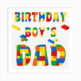 Building Block Dad Of Birthday Boy Art Print