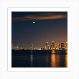 San Diego Skyline At Night Art Print