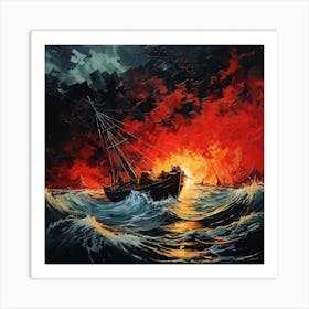 Sunset On The Sea Art Print