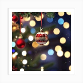 Christmas Tree With Ornaments 1 Art Print