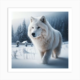 White Wolf In The Snow 1 Art Print