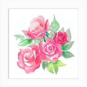 Watercolor Roses6 Art Print