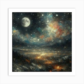 Moonlight Over The City 1 Art Print