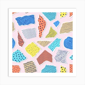 Pattern With Pieces Paper Art Print