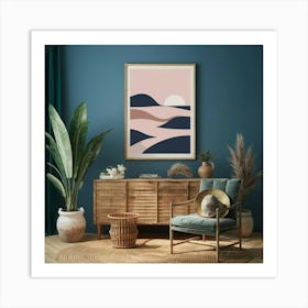 Minimal Landscape Pink And Navy Blue 01 Art Print Qhrwsd Rtn Eirowlzcqhw 4zhoztc0r9oz3yrjirqa9q Art Print