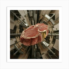 Steak In A Machine Art Print