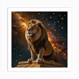 Lion In Space 1 Art Print