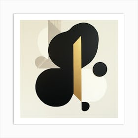 Abstract Black And Gold 1 Art Print