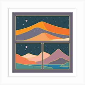 Collase Of Mountains Square Art Print
