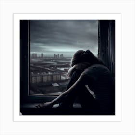 Girl Sitting By A Window Art Print