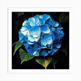 Blue Hydrangea Art Art Print