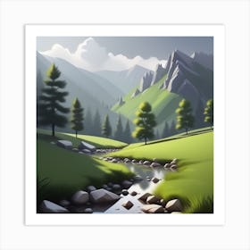 Landscape Painting 103 Art Print