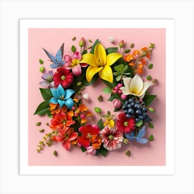 Floral Wreath 7 Art Print