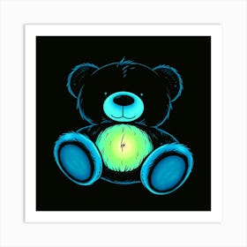 Glow In The Dark Teddy Bear Art Print