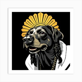 Dog With A Crown Art Print