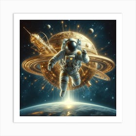 Astronaut In Space Art Print