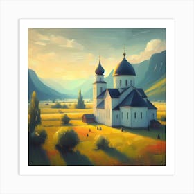 Church In The Mountains Art Print