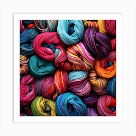 Colorful Yarn Background 14 Art Print