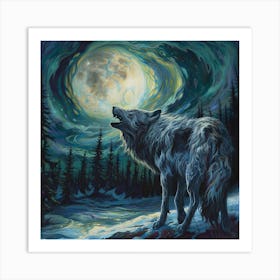 Bigsippah Ethereal Alaskan Wolf Energy Swirl Snarling Wolf Past B51f2782 Df48 45d3 A139 81c7e938cd63 Topaz Enhance 3 Art Print