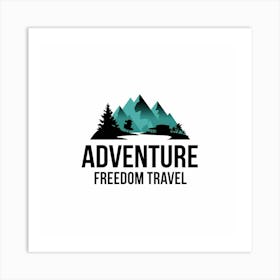 Adventure Freedom Travel Logo Art Print