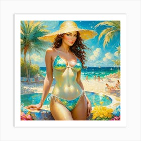 Woman In A Bikini bm Art Print