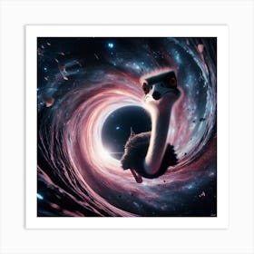 Ostrich In Space Art Print