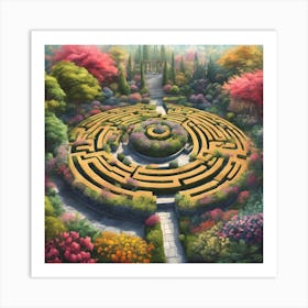 A Labyrinth In The Garden Art Print