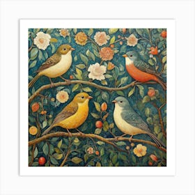 Birds On A Branch Art 3 Art Print