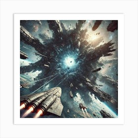 A Sci Fi Action Scene Showcasing Voidra, A Massive Converted Art Print