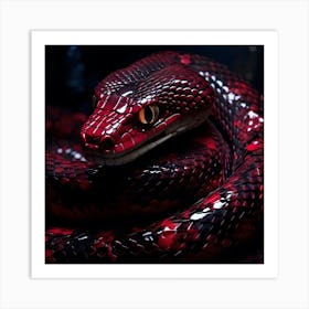 Red Snake Art Print