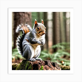 Squirrel In The Forest 124 Art Print