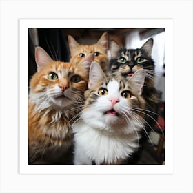 Group Of Cats Art Print