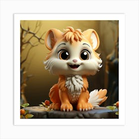 Fox Figurine 6 Art Print