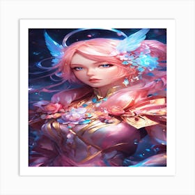 Abstract Style Anime Art Of A Magical Girl (1) Art Print