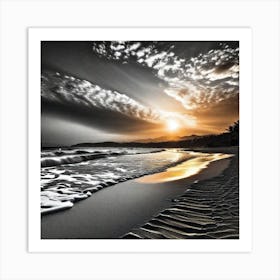 Sunset At The Beach 339 Art Print