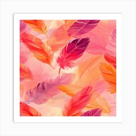 Colorful Feathers Art Print