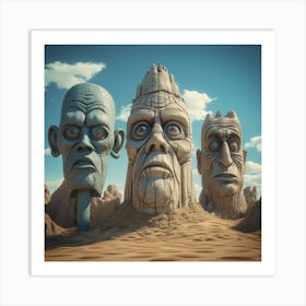 Alien Easter Island 2 1 Art Print