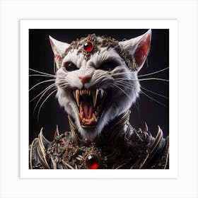 White Cat With Red Eyes Art Print