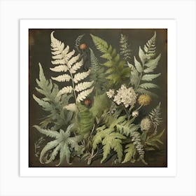 Painted Fern Wildflower Vintage Botanical Art Print 2 1 Art Print