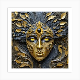 Gold Leaf Mask Art Print