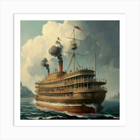 Steamship Art Print