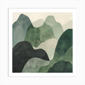 Japanese Watercolour Of Mount Haguro 5 Art Print