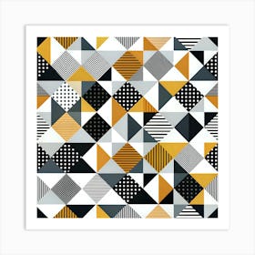 Pattern Tile Squares Triangles Seamless Geometry Art Print