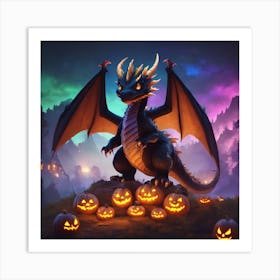 Halloween Dragon Art Print