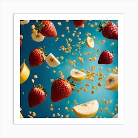 Fruit Flying In The Air Art Print