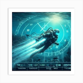 Underwater Scuba Diver Art Print