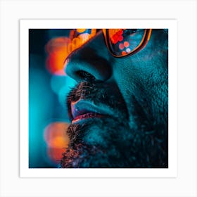 Portrait Of A Man With Glasses 7 Art Print